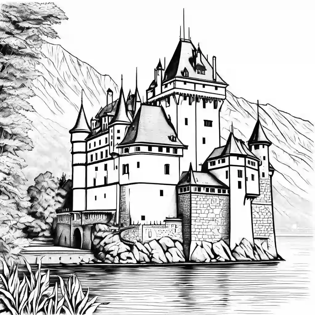 Chateau de Chillon coloring pages